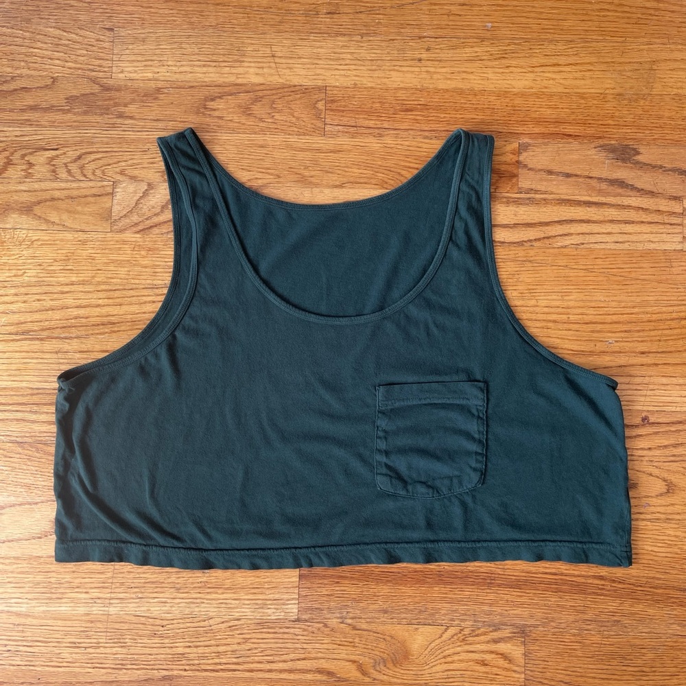 American Apparel Dark Green Crop Top
